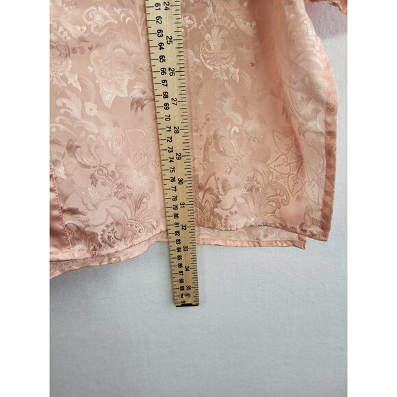 VTG Victoria’s Secret Gold Label Jacquard Satin Sleep Gown M/L Pink Romantic 90s - Picture 9 of 14